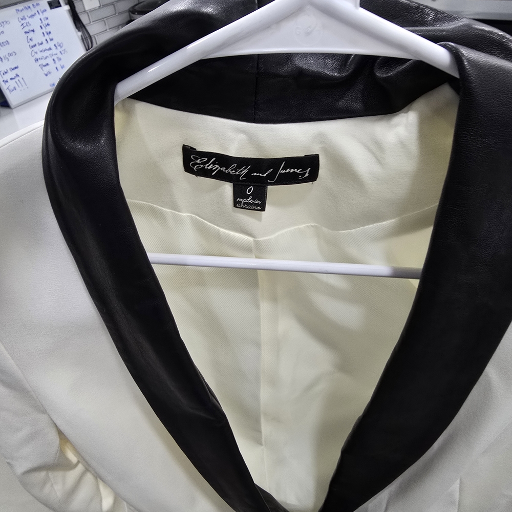 Elizabeth and James Men's Cream and Black Jacket
